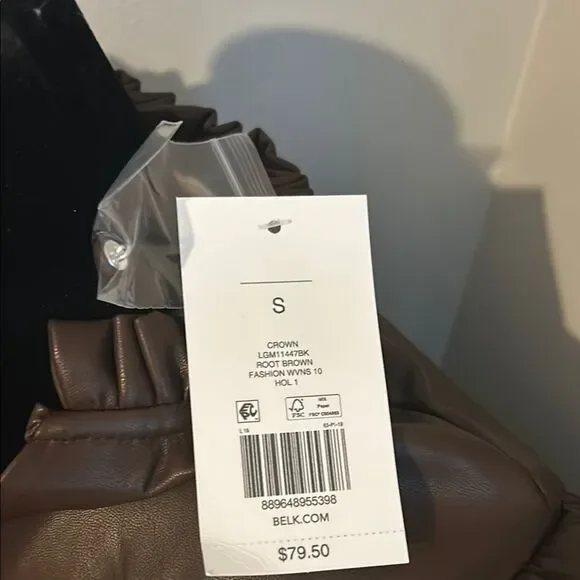 NWT Crown & Ivy Brown Boxy Blouse - Picture 2 of 9